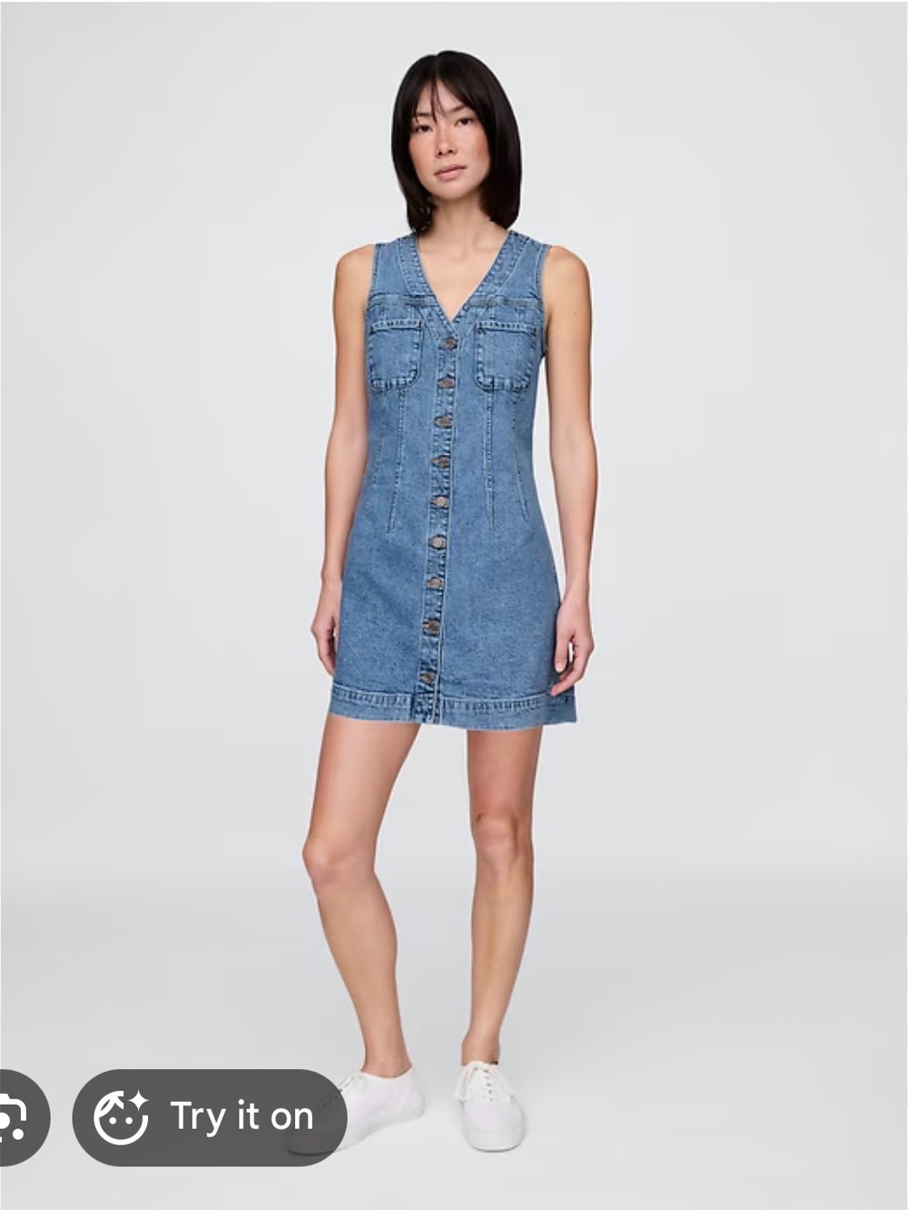 GAP Denim V-Neck Dress